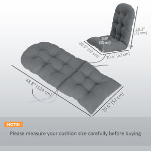 Adirondack Chair Cushions Set of 2, Tufted Lawn Chair Cushions, High Back Patio Chair Cushions with Ties, Non-Slip Muskoka Chair Cushions, Grey