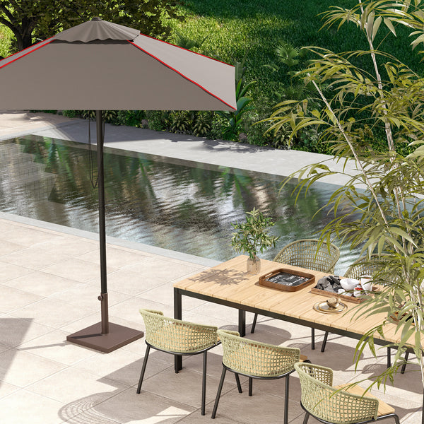 Outsunny Patio Umbrella Base, 32 lbs Concrete Heavy Duty Umbrella Base, Outdoor Umbrella Stand Patio Umbrella Holder for 1.5"/1.9" Umbrella Poles for Outdoor, Lawn, Poolside, Brown