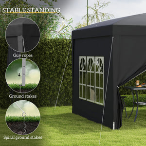 10'x10' Outdoor Pop Up Party Tent Gazebo Canopy with Carrying Bag (Black)