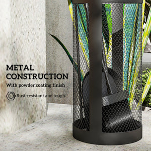 Fireplace Tools Set 5 Pieces Metal Fire Place Kit, Outdoor Indoor Fireside Accessories with Brush, Shovel, Poker, A Pair of Tongs, Mesh Basket, Black