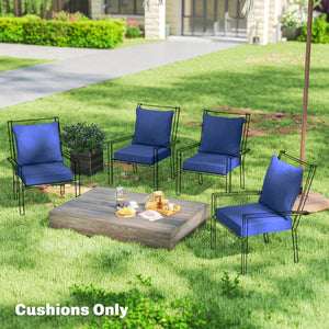 Outdoor Chair Cushions Set of 4, 24" x 24" Fade Resistant Patio Chair Cushions for Outdoor Furniture, Outdoor Seat Cushions, Navy Blue