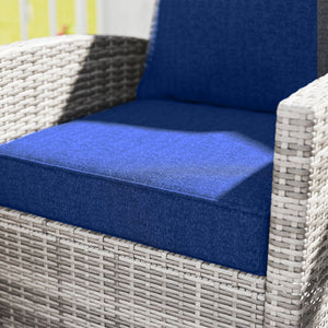 Outdoor Chair Cushions Set of 4, 24" x 24" Fade Resistant Patio Chair Cushions for Outdoor Furniture, Outdoor Seat Cushions, Navy Blue