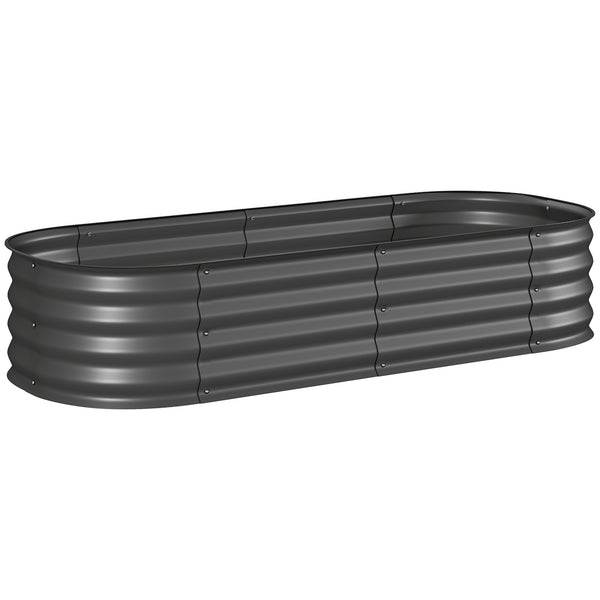 5' x 2' x 1' Galvanized Raised Garden Bed Kit, Outdoor Metal Elevated Planter Box with Safety Edging, Easy DIY Stock Tank for Growing Flowers, Herbs & Vegetables, Dark Gray