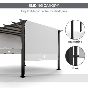 Outsunny 10' x 10' Patio Pergola with Weather-Resistant Steel Frame, Backyard Sun Shade Canopy Cover Shelter for Porch Party, Garden, Grill Gazebo, White