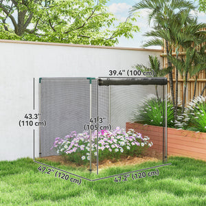 4' x 4' Crop Cage, Plant Protection Tent with Zippered Door and Galvanized Steel Frame, Fruit Cage Netting Cover for Garden, Yard, Lawn, Black