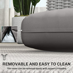 2 Seater Outdoor Seat Cushions with Backrest, Loveseat Double Sofa Outdoor Furniture Cushions, Fade-Resistant Replacement Patio Cushions for Indoor and Outdoor, Light Grey