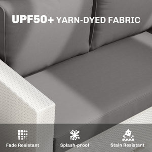 2 Seater Outdoor Seat Cushions with Backrest, Loveseat Double Sofa Outdoor Furniture Cushions, Fade-Resistant Replacement Patio Cushions for Indoor and Outdoor, Light Grey