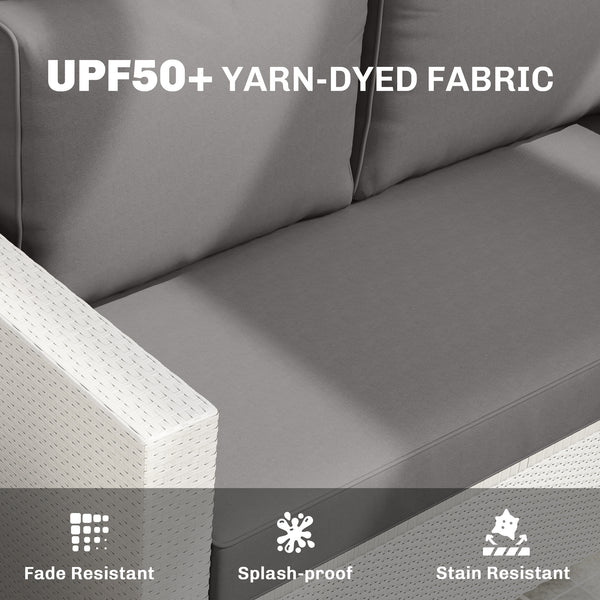 2 Seater Outdoor Seat Cushions with Backrest, Loveseat Double Sofa Outdoor Furniture Cushions, Fade-Resistant Replacement Patio Cushions for Indoor and Outdoor, Light Grey