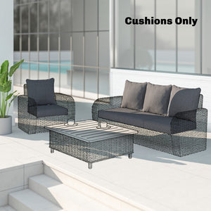 Outdoor Chair Cushions Set of 4, 24" x 24" Fade Resistant Patio Chair Cushions for Outdoor Furniture, Outdoor Seat Cushions, Grey
