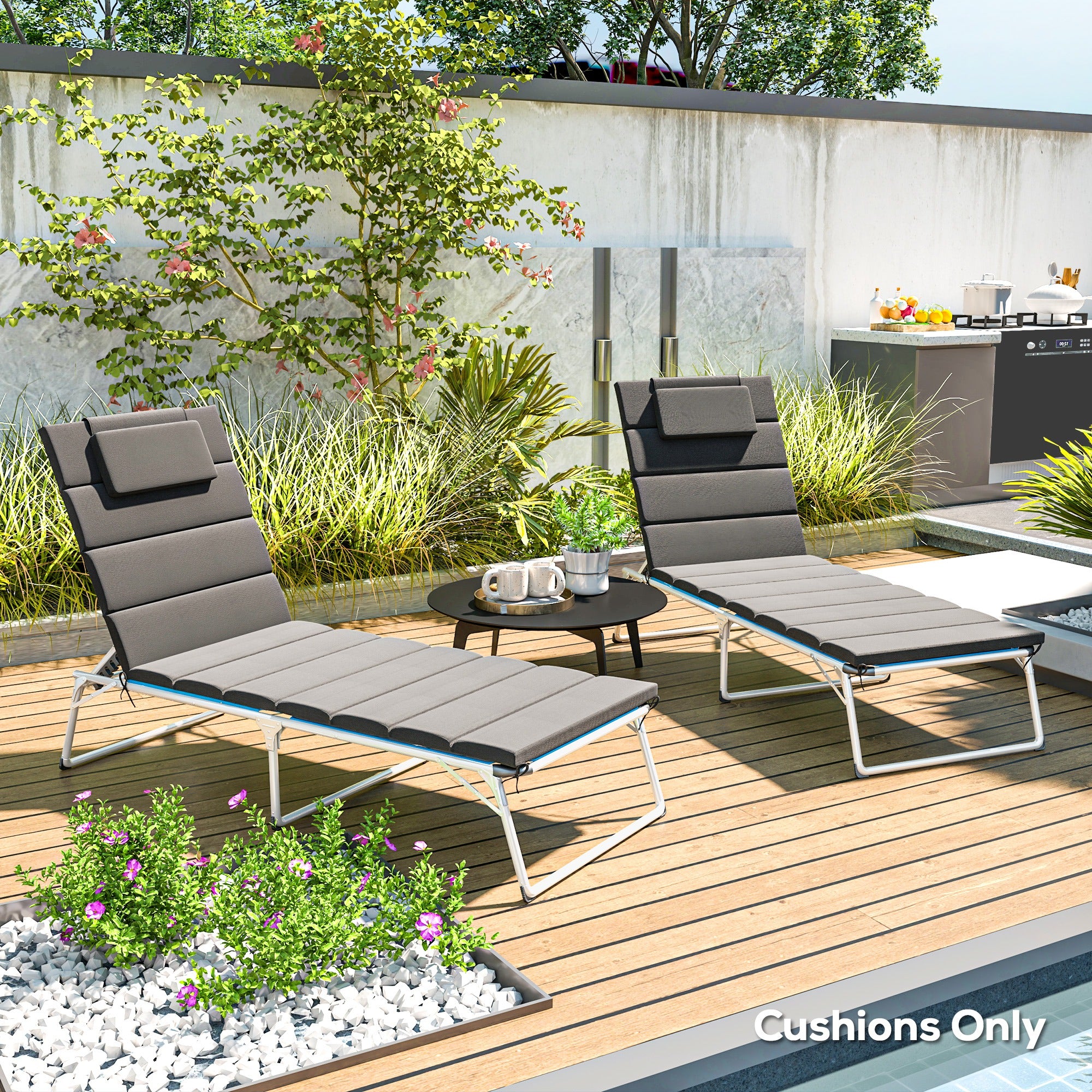 Outdoor Chaise Memory Foam Lounge Chair Cushion Mydays Tech Memory