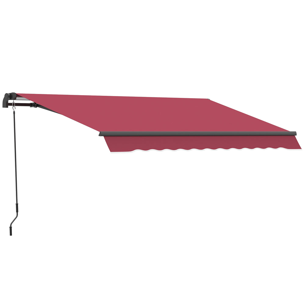 Outsunny 10' x 8' Retractable Awning, Patio Awnings, Sunshade Shelter w/ Manual Crank Handle, UV & Water-Resistant Fabric and Aluminum Frame for Deck, Balcony, Yard, Wine Red