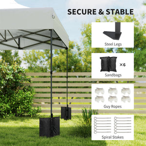 10' x 20' Pop Up Canopy Tent with Wheeled Carry Bag, White