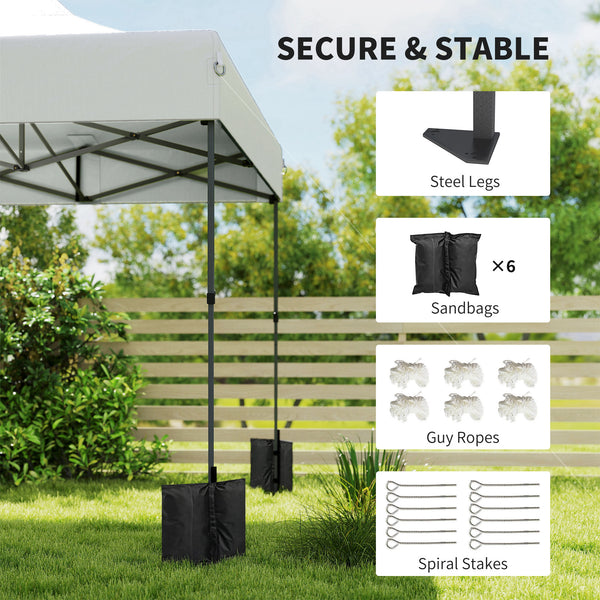 10' x 20' Pop Up Canopy Tent with Wheeled Carry Bag, White