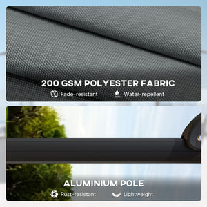 8' x 8' Offset Cantilever Patio Umbrella with Base Weights, UPF50+ Square Outdoor Cantilever Parasol with 360° Rotation, 5 Level Adjustable Tilt, Aluminum Pole, Dark Grey