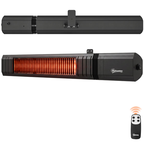 2000 W Electric Infrared Patio Heater, Wall Mounted IP65 Waterproof Outdoor Garden Heater with APP/Touch/Remote Control, 9 Heat Settings, 24H Timer for Indoor & Outdoor, Black