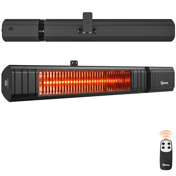 2000 W Electric Infrared Patio Heater, Wall Mounted IP65 Waterproof Outdoor Garden Heater with APP/Touch/Remote Control, 9 Heat Settings, 24H Timer for Indoor & Outdoor, Black