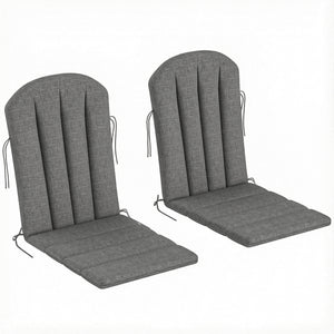 Adirondack Chair Cushion Set of 2, Outdoor Chair Cushions, High Back Patio Chair Cushions with Ties, Non-Slip Replacement Seat Cushion for Patio Furniture, Dark Grey