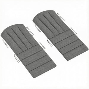 Adirondack Chair Cushion Set of 2, Outdoor Chair Cushions, High Back Patio Chair Cushions with Ties, Non-Slip Replacement Seat Cushion for Patio Furniture, Dark Grey