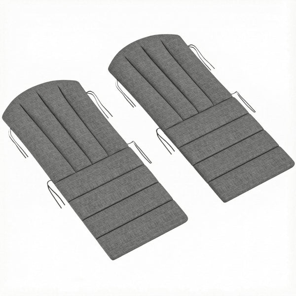 Adirondack Chair Cushion Set of 2, Outdoor Chair Cushions, High Back Patio Chair Cushions with Ties, Non-Slip Replacement Seat Cushion for Patio Furniture, Dark Grey