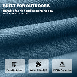 Sun Lounger Cushion, Memory Foam Patio Chair Cushion with Ties, Outdoor Seat Pad Fits 190 x 60 cm Lounger, Blue
