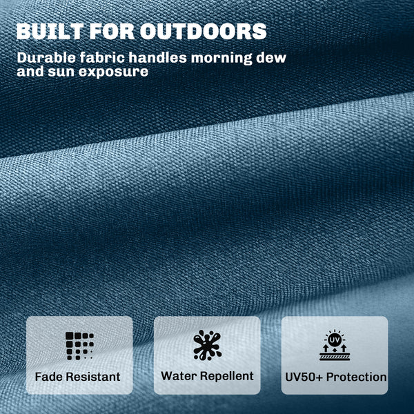 Sun Lounger Cushion, Memory Foam Patio Chair Cushion with Ties, Outdoor Seat Pad Fits 190 x 60 cm Lounger, Blue