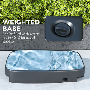 8' x 9' Square Cantilever Patio Umbrella with Fillable Base, Double Top Patio Hanging Offset Umbrella, Outdoor Cantilever Parasol with Crank & Tilt, Dark Grey