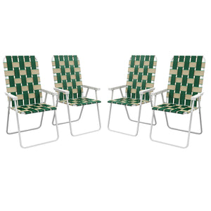 Outsunny Set of 4 Patio Folding Chairs, Classic Outdoor Camping Chairs, Portable Lawn Chairs for Camping, Garden, Pool, Beach, Backyard w/ Armrests, Green