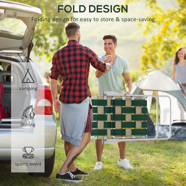 Outsunny Set of 4 Patio Folding Chairs, Classic Outdoor Camping Chairs, Portable Lawn Chairs for Camping, Garden, Pool, Beach, Backyard w/ Armrests, Green