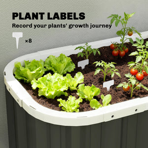 Galvanized Raised Garden Bed, 5' x 2' x 2' Deep Rot Planter Box with Gloves and Plant Labels, Metal Outdoor Garden Bed for Flowers, Herbs and Vegetables, Dark Grey