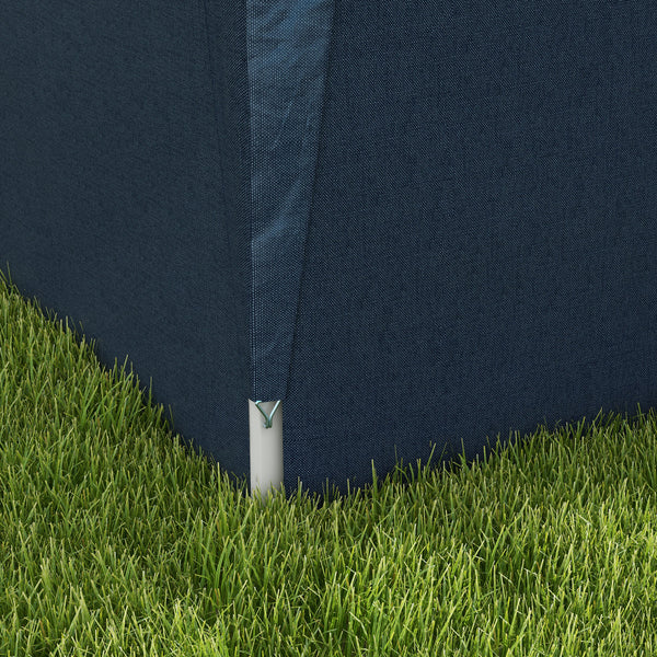 10' x 19.5' Pop Up Canopy Tent with Sidewalls, UPF 30+ Height Adjustable Large Party Tent Event Shelter with Leg Weight Bags and Wheeled Carry Bag for Garden, Patio, Dark Blue