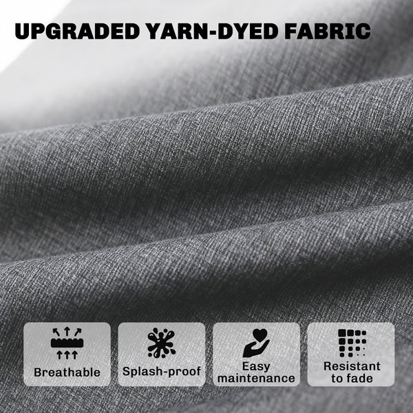 Outdoor Chair Cushions Set of 4, 24" x 24" Fade Resistant Patio Chair Cushions for Outdoor Furniture, Outdoor Seat Cushions, Grey