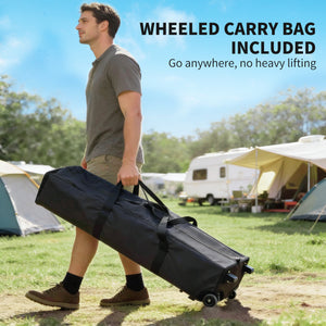 10' x 20' Pop Up Canopy Tent with Wheeled Carry Bag, White
