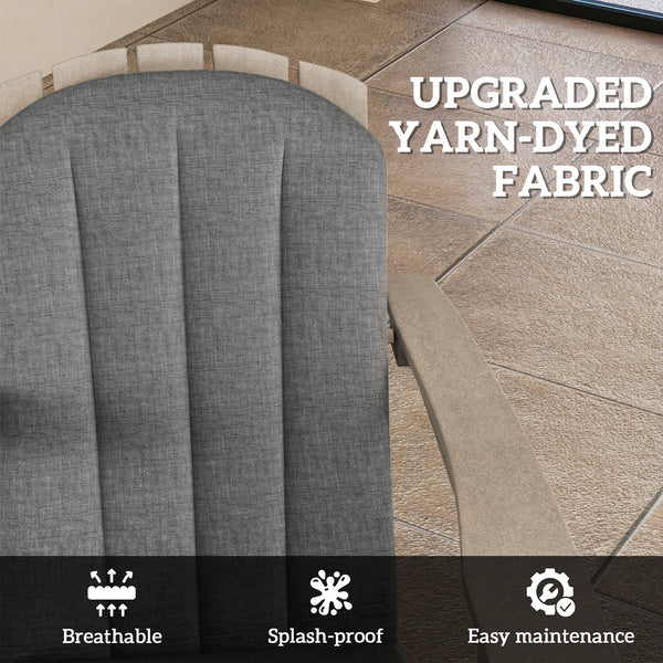 Adirondack Chair Cushion Set of 2, Outdoor Chair Cushions, High Back Patio Chair Cushions with Ties, Non-Slip Replacement Seat Cushion for Patio Furniture, Dark Grey