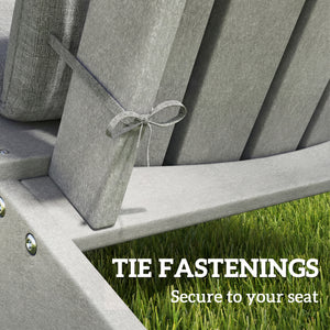 Adirondack Chair Cushion Set of 2, Outdoor Chair Cushions, High Back Patio Chair Cushions with Ties, Non-Slip Replacement Seat Cushion for Patio Furniture, Dark Grey