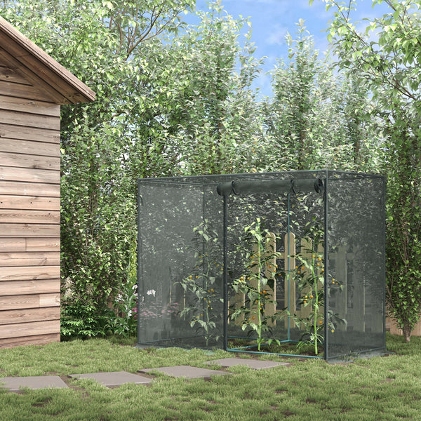 6' x 3' x 5' Crop Cage, Plant Protection Tent with Zippered Doors for Vegetable Garden, Backyard, Black