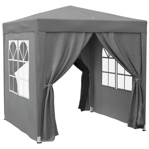 6.6'x6.6' Pop Up Canopy Tent with Sidewalls, Instant Sun Shelter Camping Gazebo with Carry Bag, for Outdoor, Garden, Patio, Grey