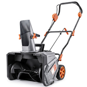 40V 18" Cordless Snow Blower with PU Auger, 1400W Brushless Motor, 12" Depth, Includes Two 4.0Ah Batteries & Fast Charger, 21.3ft Max Throw Distance, 180° Rotatable Chute, Wheels for Driveway