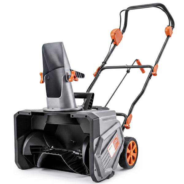 40V 18" Cordless Snow Blower with PU Auger, 1400W Brushless Motor, 12" Depth, Includes Two 4.0Ah Batteries & Fast Charger, 21.3ft Max Throw Distance, 180° Rotatable Chute, Wheels for Driveway