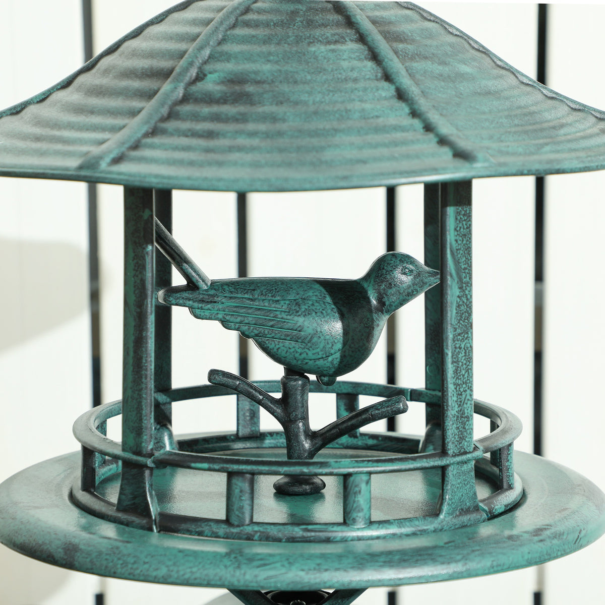 Green Pedestal Outdoor Bird Bath Feeder Antique Garden Yard Patio Décor Green Pedestal Outdoor Bird Bath Feeder Antique Garden Yard Patio Décor