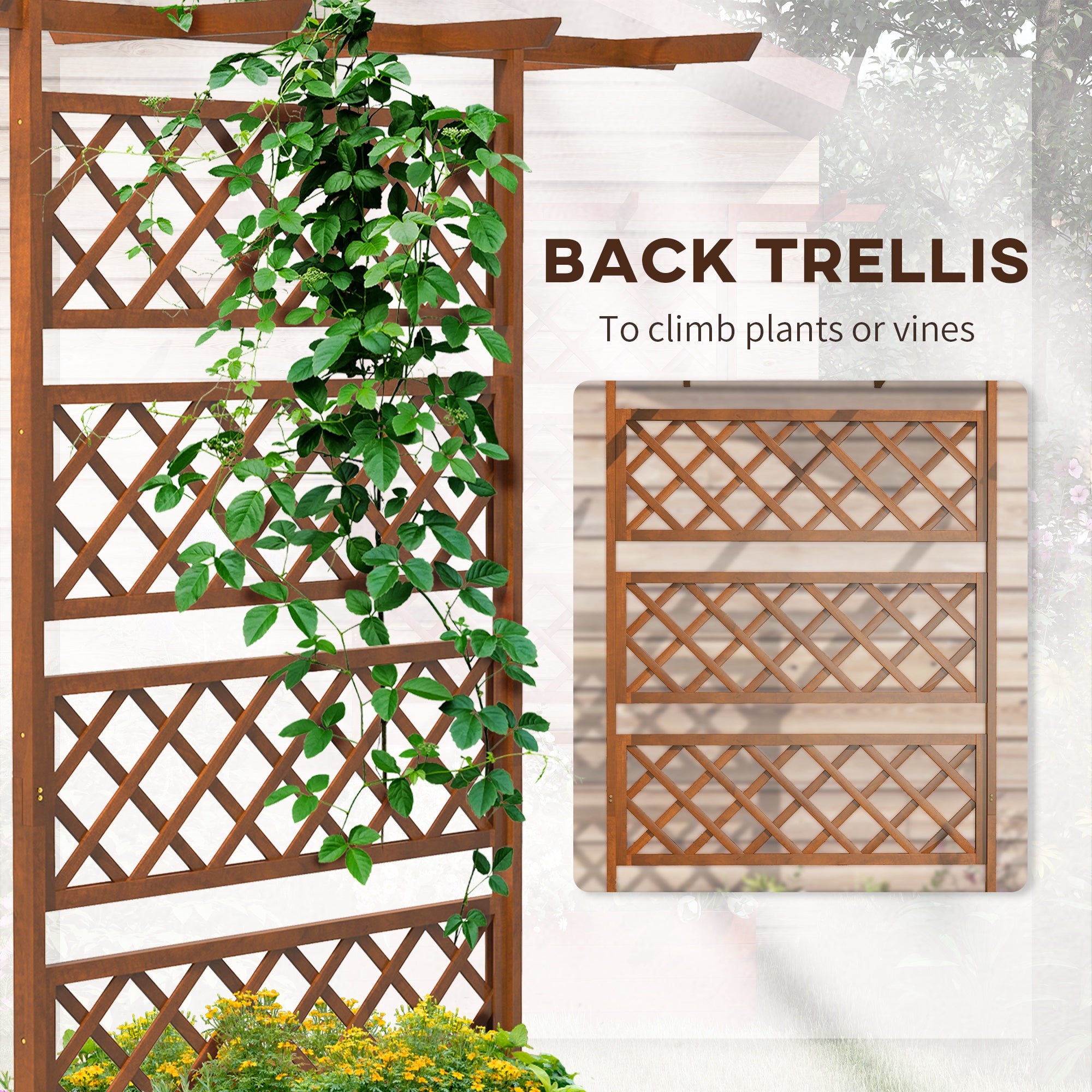 plant climbing trellis Outsunny Wooden Vertical Trellis Planter, Garden Delights for Vegetables, Herbs, and Flowers