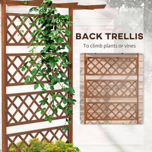 Outsunny Wood Planter with Trellis, Raised Garden Bed Privacy Screen Planter Box for Climbing Plants, Vines, Vegetables, Flowers, 63" x 21.75" x 72"