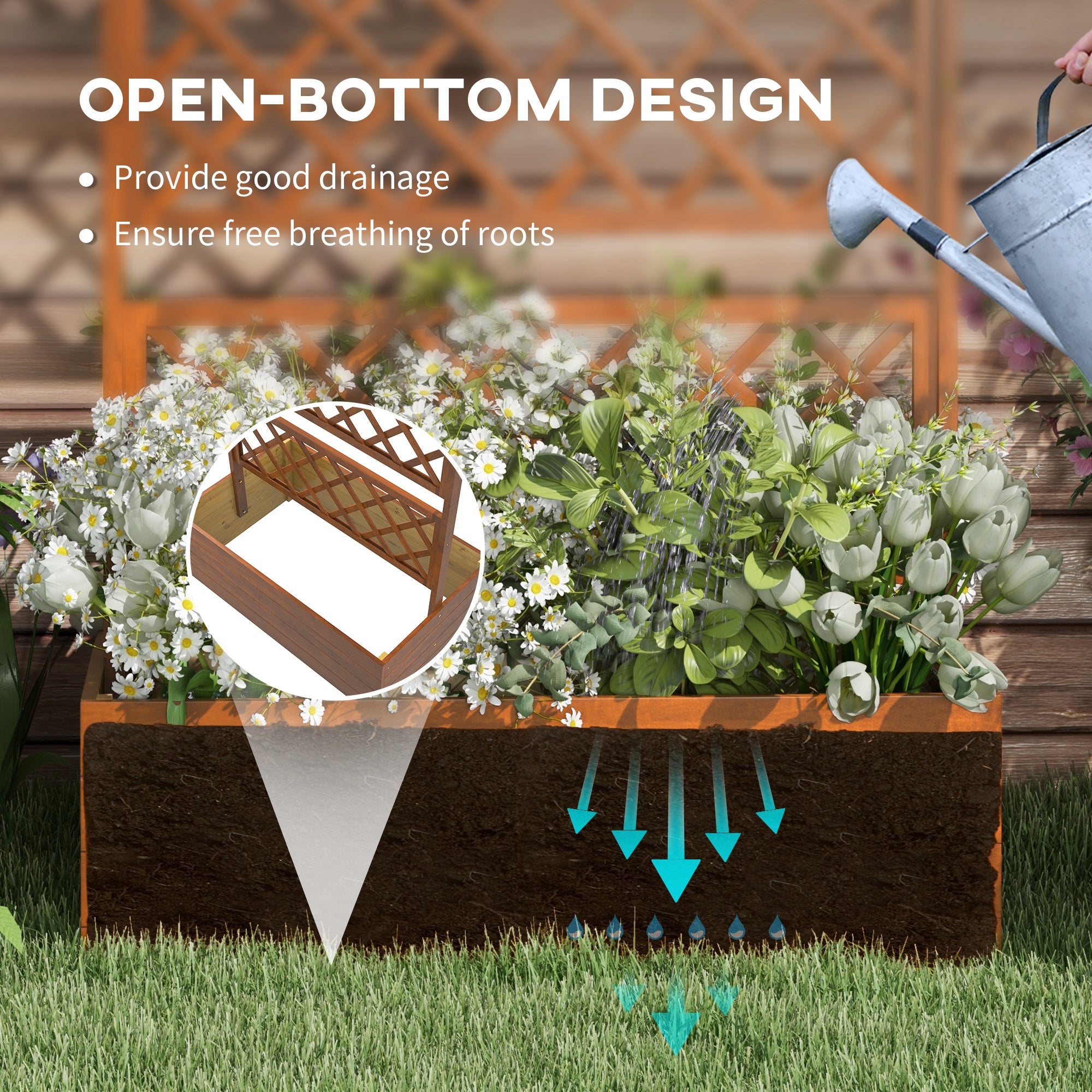 outsunny wood planter with trellis Outsunny Wooden Vertical Trellis Planter, Garden Delights for Vegetables, Herbs, and Flowers