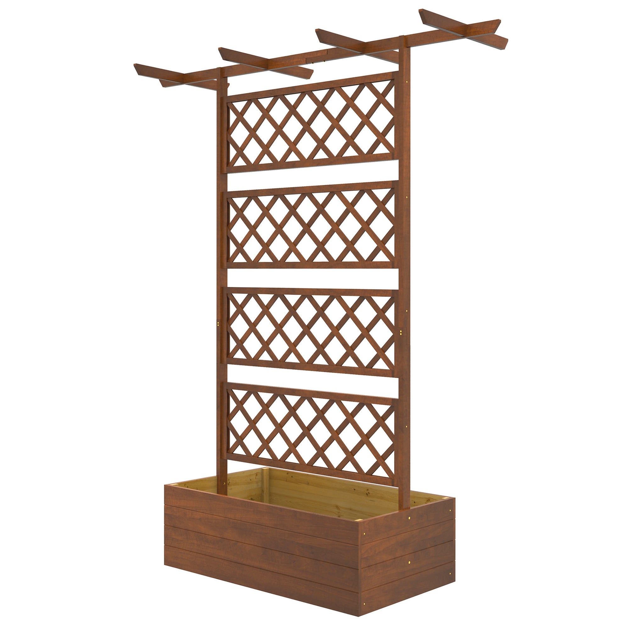 wood rectangle trellis Outsunny Wooden Vertical Trellis Planter, Garden Delights for Vegetables, Herbs, and Flowers