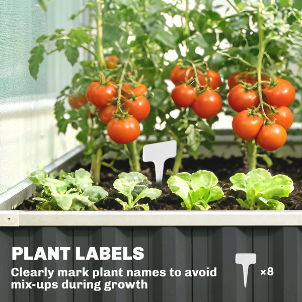 Raised Garden Bed, 5.7 x 3 x 2.3ft Steel Planter Box Outdoor with Cover, Gloves for Growing Vegetables, Flowers, Herbs, Dark Grey