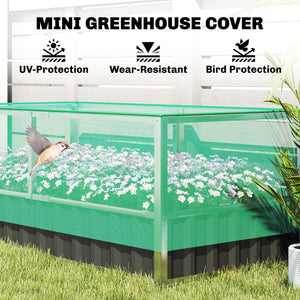 Raised Garden Bed, 5.7 x 3 x 2.3ft Steel Planter Box Outdoor with Cover, Gloves for Growing Vegetables, Flowers, Herbs, Dark Grey