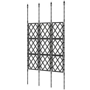 Foldable Garden Trellis, 33.5 x 77.6 Inch Lattice Climbing Support Trellis for Garden Indoor Outdoor, DIY Assembly for Vines, Vegetables, Flowers, Fruits, Black