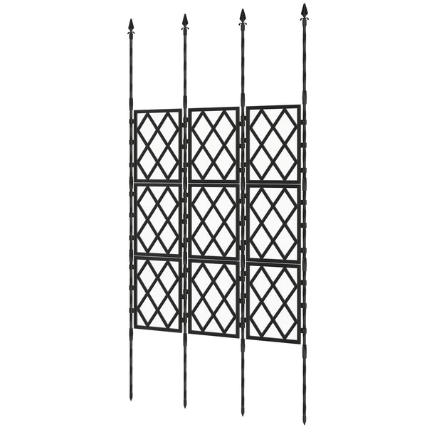 Foldable Garden Trellis, 33.5 x 77.6 Inch Lattice Climbing Support Trellis for Garden Indoor Outdoor, DIY Assembly for Vines, Vegetables, Flowers, Fruits, Black