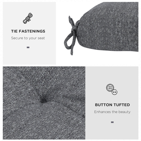 4-Piece Patio Chair Cushions Pillows, 19" x 19" x 4" Patio Cushions Set with Ties for Indoor Outdoor Garden Furniture