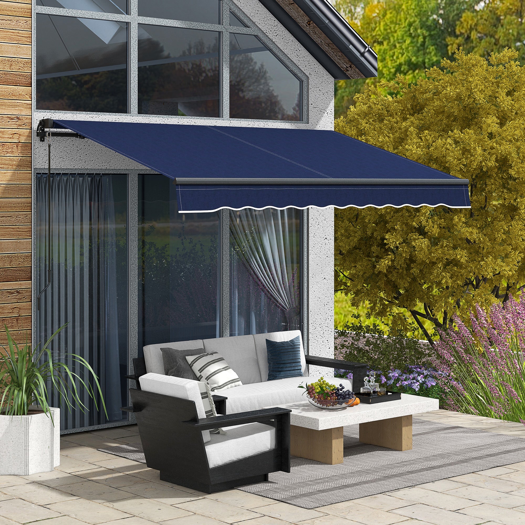 アウトドア寝具 NormajeaN Outsunny 10' x 8' Retractable Awning with UV-Resistant