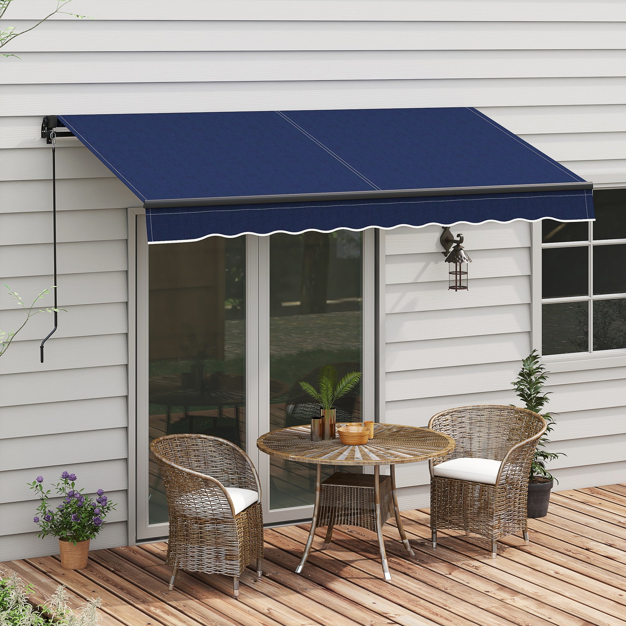 アウトドア寝具 NormajeaN Outsunny 10' x 8' Retractable Awning with UV-Resistant